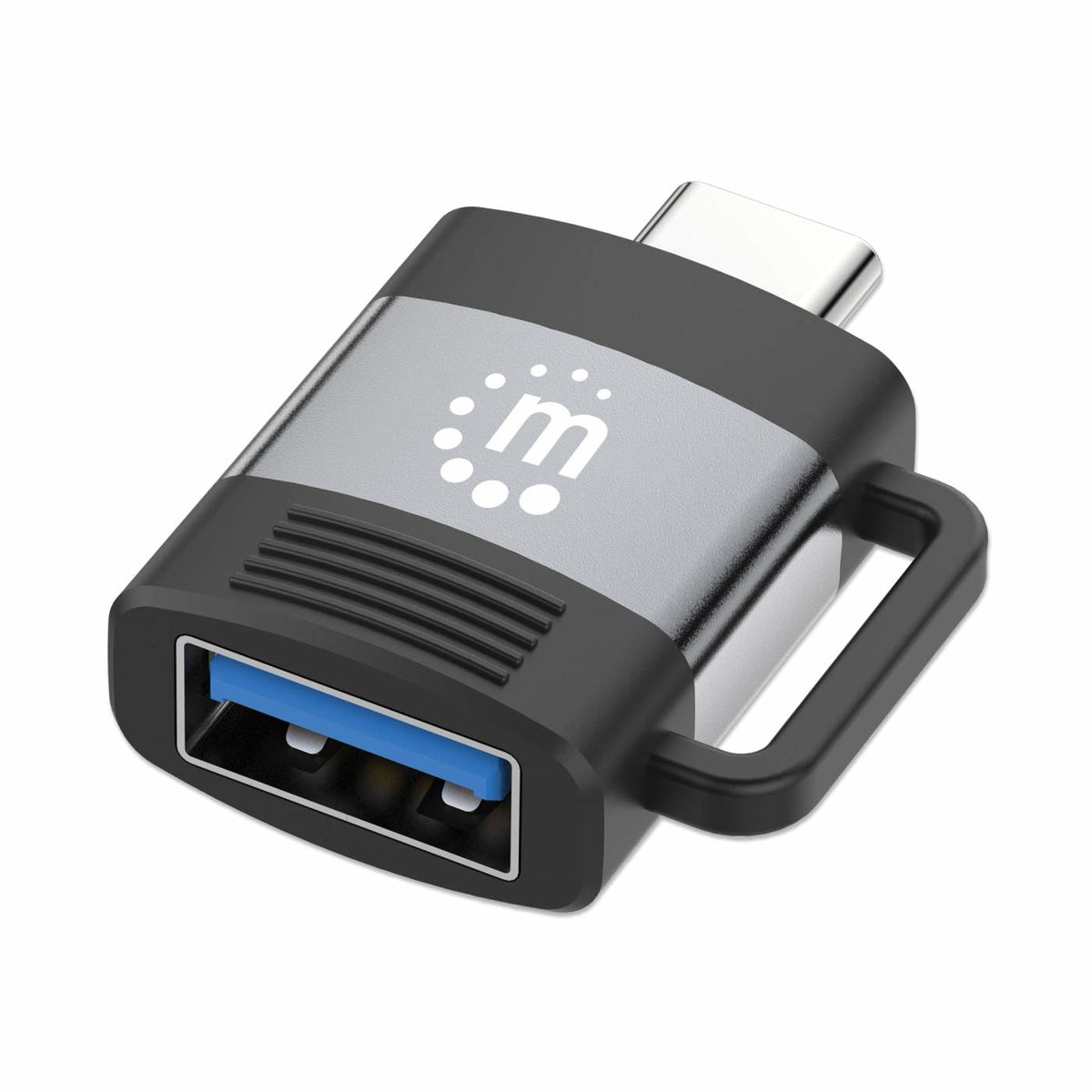 Adaptador Manhattan USB-C a USB-A V3.2 Aluminio Color Negro-Gris Espacial