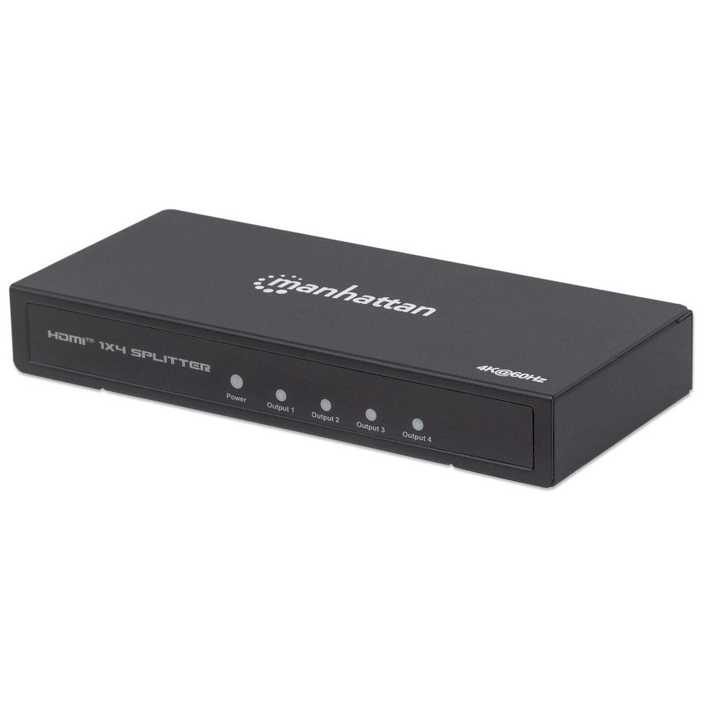 Adaptador Manhattan Video Splitter HDMI 4k a 60Hz 4 Puertos Color Negro