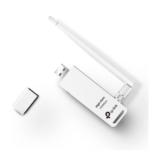 Adaptador TP-Link Wi-Fi USB TL-WN722N N150 150Mbps 2.4GHz Antena Desmontable 4dBi
