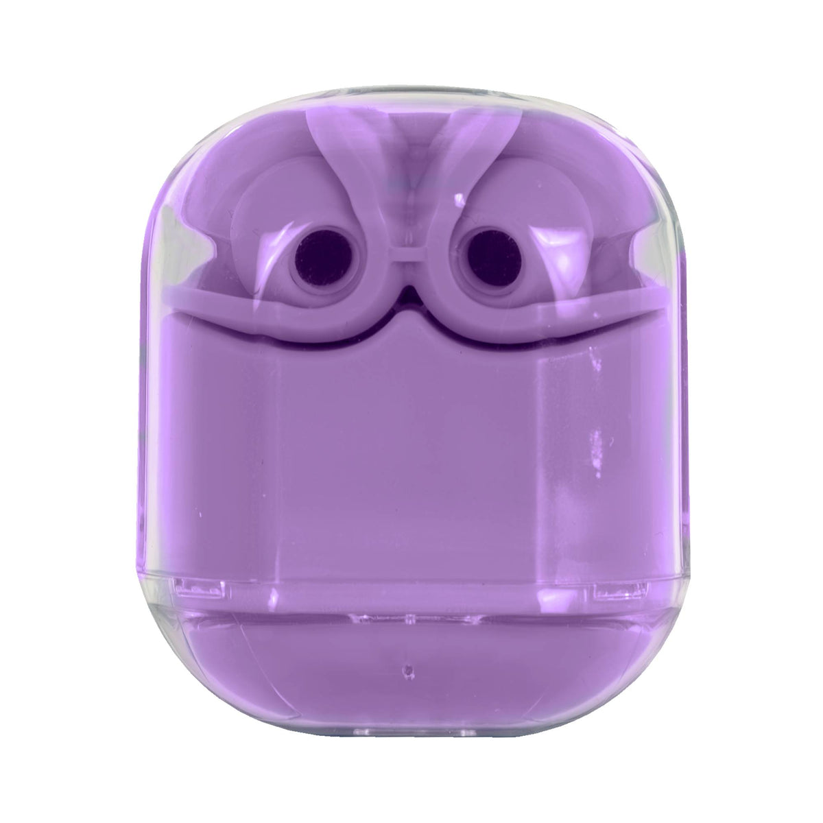 Audífonos Inalámbricos Perfect Choice TWS Estuche Transparente ClearBeat con Indicador de Carga — Morado