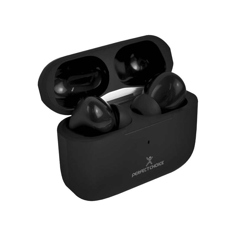 Audífonos Perfect Choice TWS Enc Carga Inalámbrica Nesh — Negro