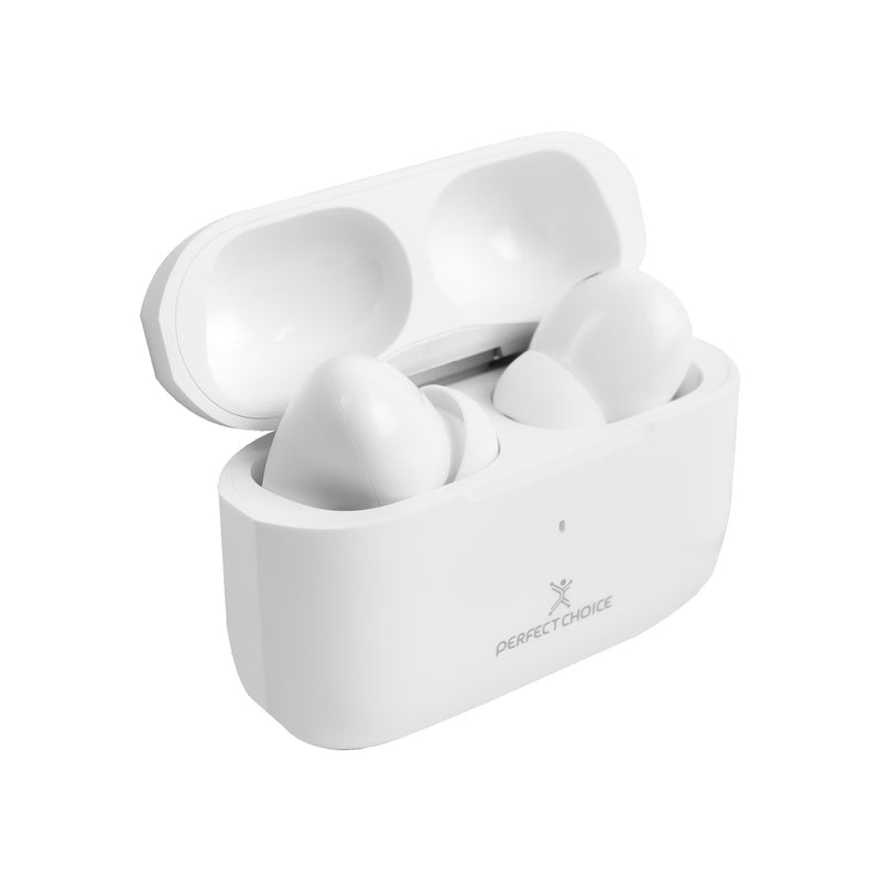 Audífonos Perfect Choice TWS Enc Carga Inalámbrica Nesh — Blanco