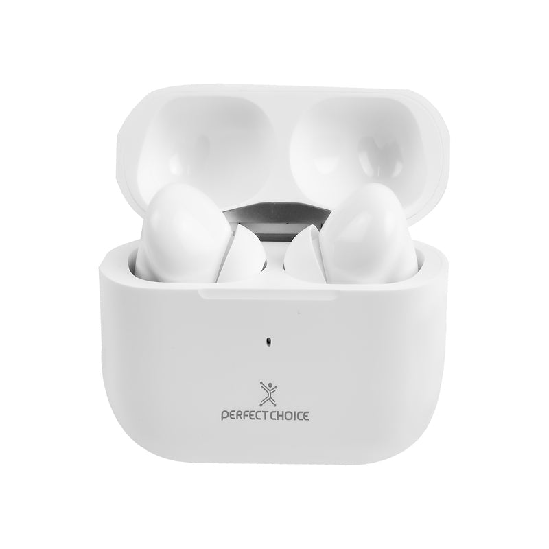 Audífonos Perfect Choice TWS Enc Carga Inalámbrica Nesh — Blanco