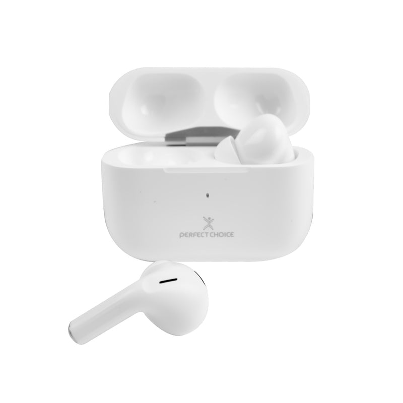 Audífonos Perfect Choice TWS Enc Carga Inalámbrica Nesh — Blanco