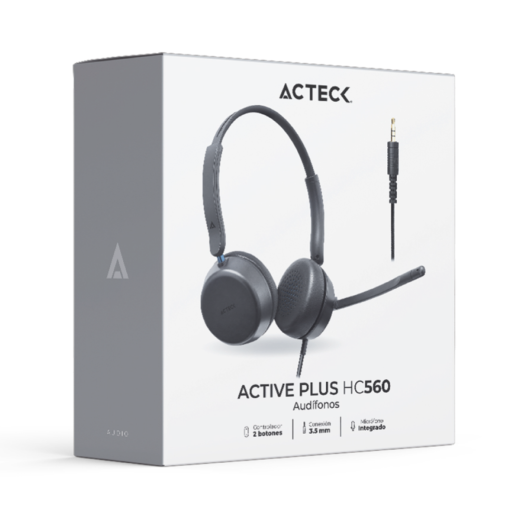 Auriculares Alámbricos Acteck con Micrófono Active Pro HC560 Negro
