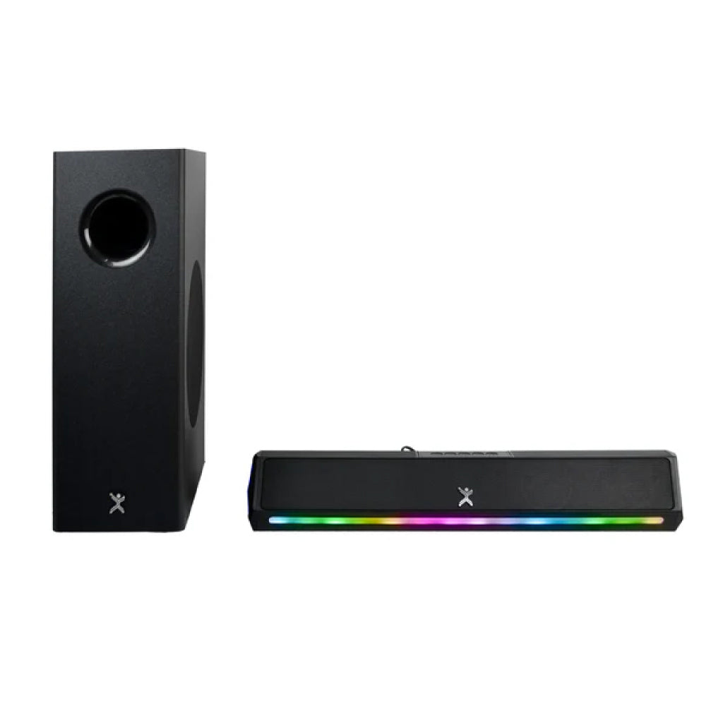 Barra de Audio Perfect Choice Emphoria iluminción RGB 2.1 con Subwoofer 70W Color Negro
