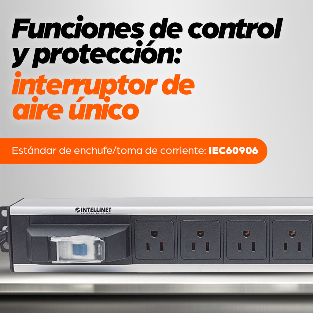 Barra PDU Intellinet Multicontactos Vertical 12 Salidas Tipo NEMA