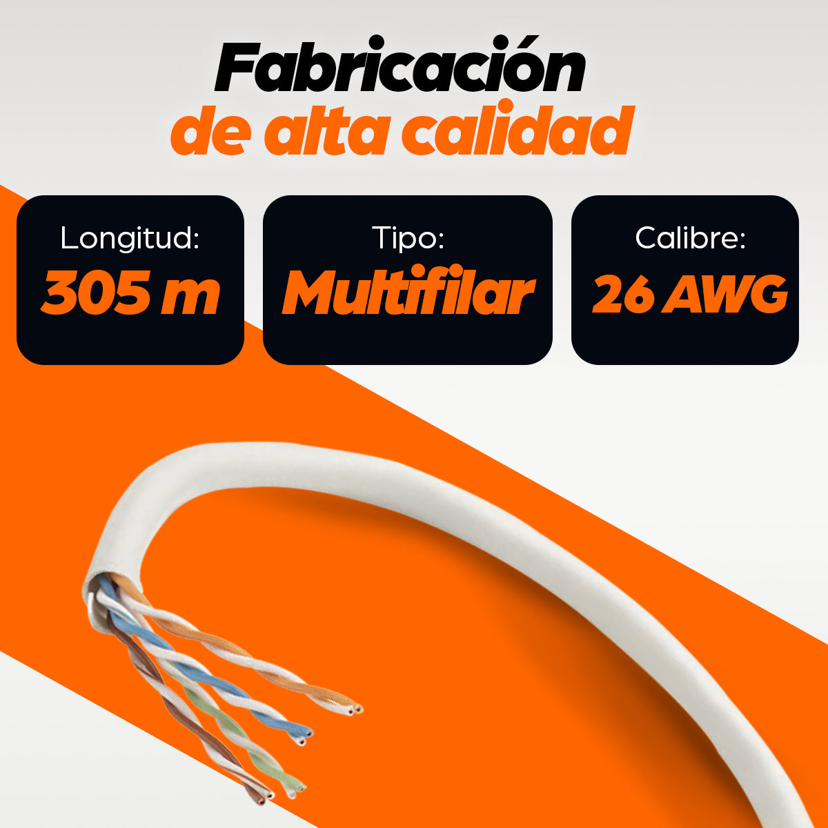 Bobina Cable Intellinet UTP Cat5e CCA Multifilar 305m Color Gris