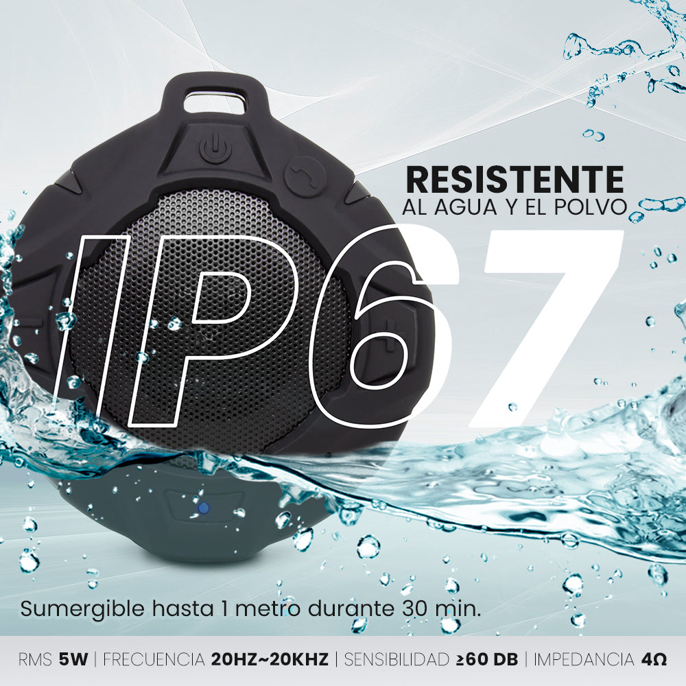 Bocina Vorago BSP-400 Pool Bluetooth IPX67 Color Negro