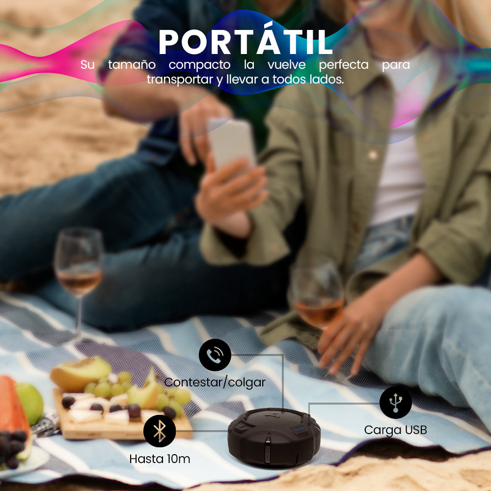 Bocina Vorago BSP-400 Pool Bluetooth IPX67 Color Negro