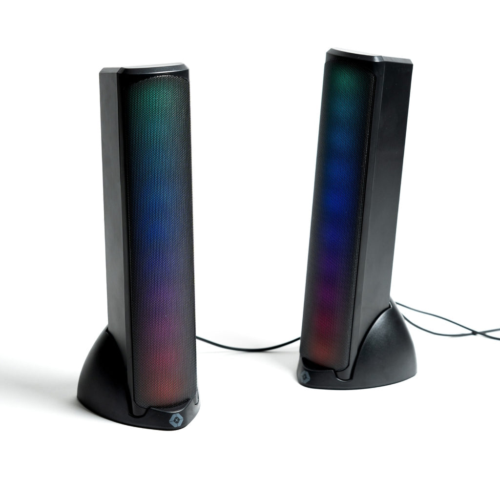 Bocinas Gamer Perfect Choice RGB Bluetooth 3.5mm Estéreo 2.0 Color Negro