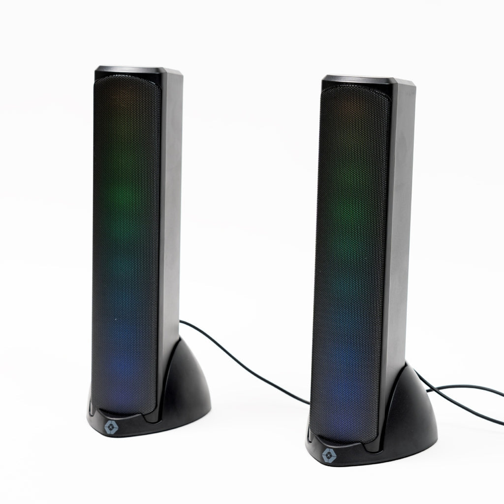 Bocinas Gamer Perfect Choice RGB Bluetooth 3.5mm Estéreo 2.0 Color Negro