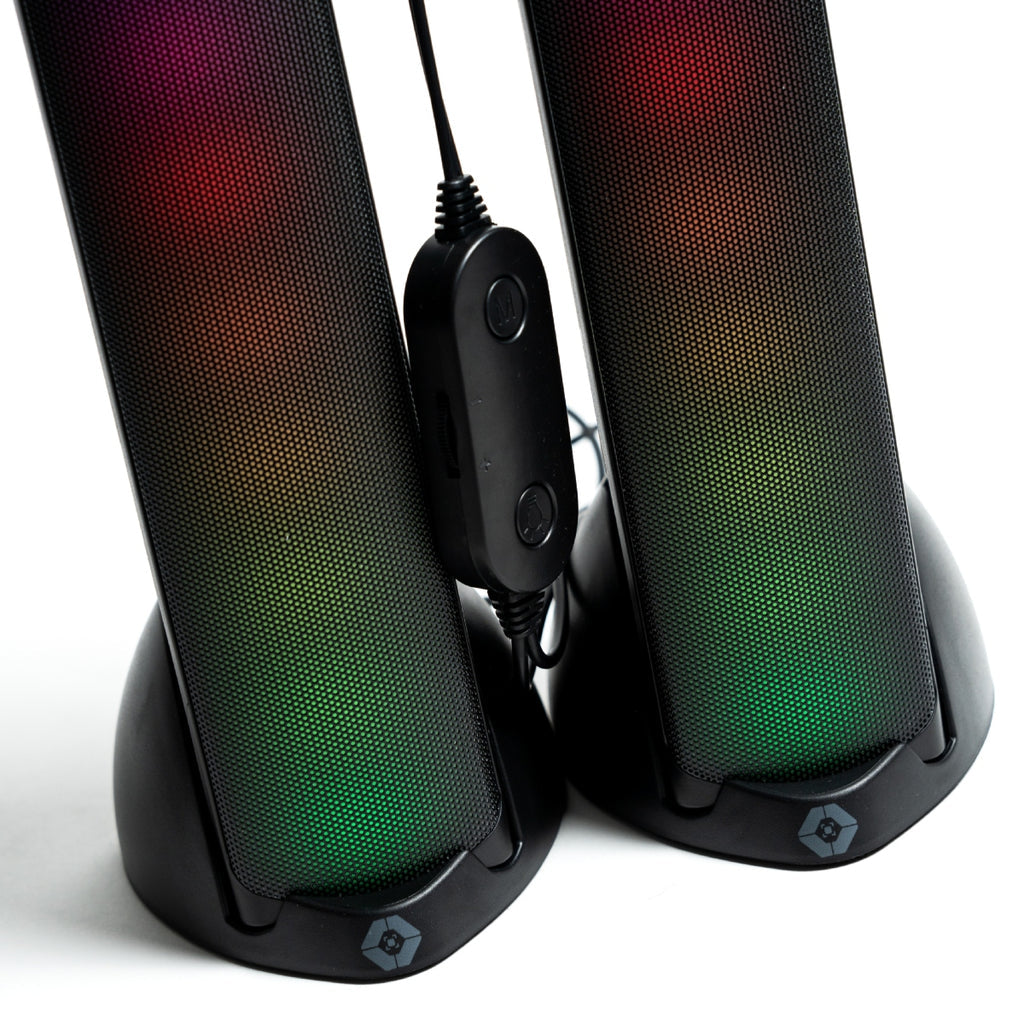 Bocinas Gamer Perfect Choice RGB Bluetooth 3.5mm Estéreo 2.0 Color Negro