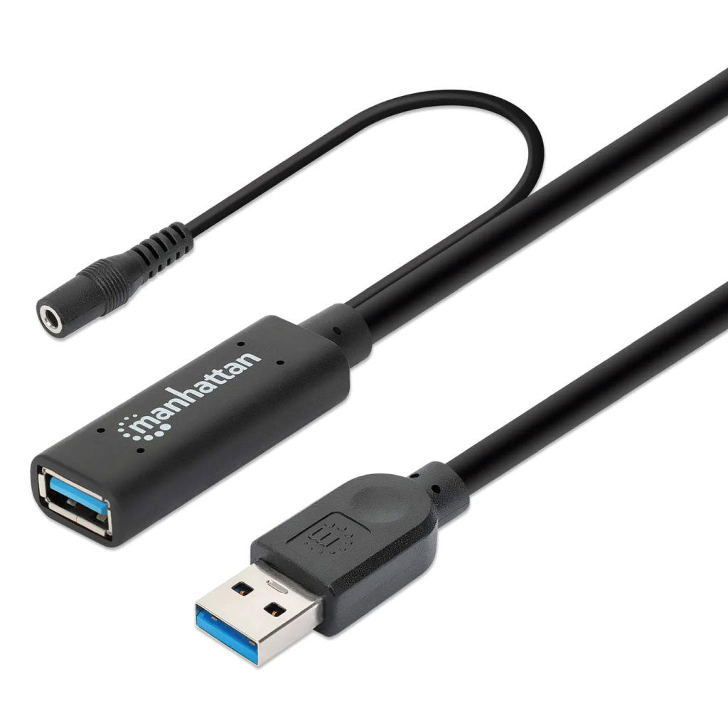 Cable de Extensión Manhattan USB 3.0 Tipo A Macho a Hembra 15m 5Gbps Negro