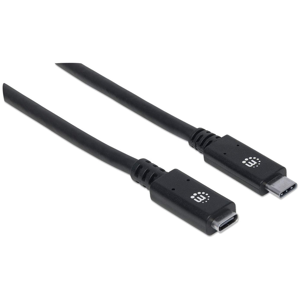 Cable Manhattan Extensión USB-C 3.2 Súper Velocidad 50cm Color Negro