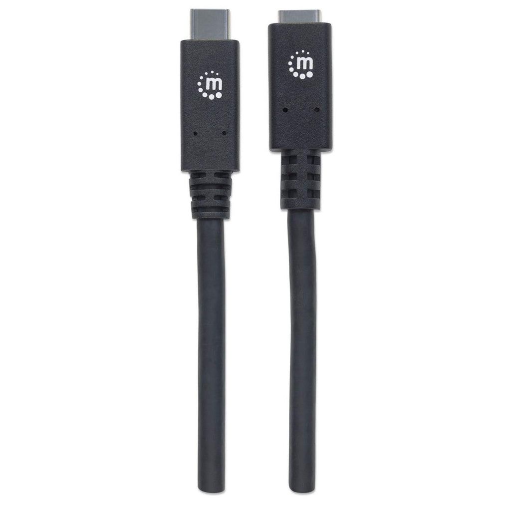 Cable Manhattan Extensión USB-C 3.2 Súper Velocidad 50cm Color Negro