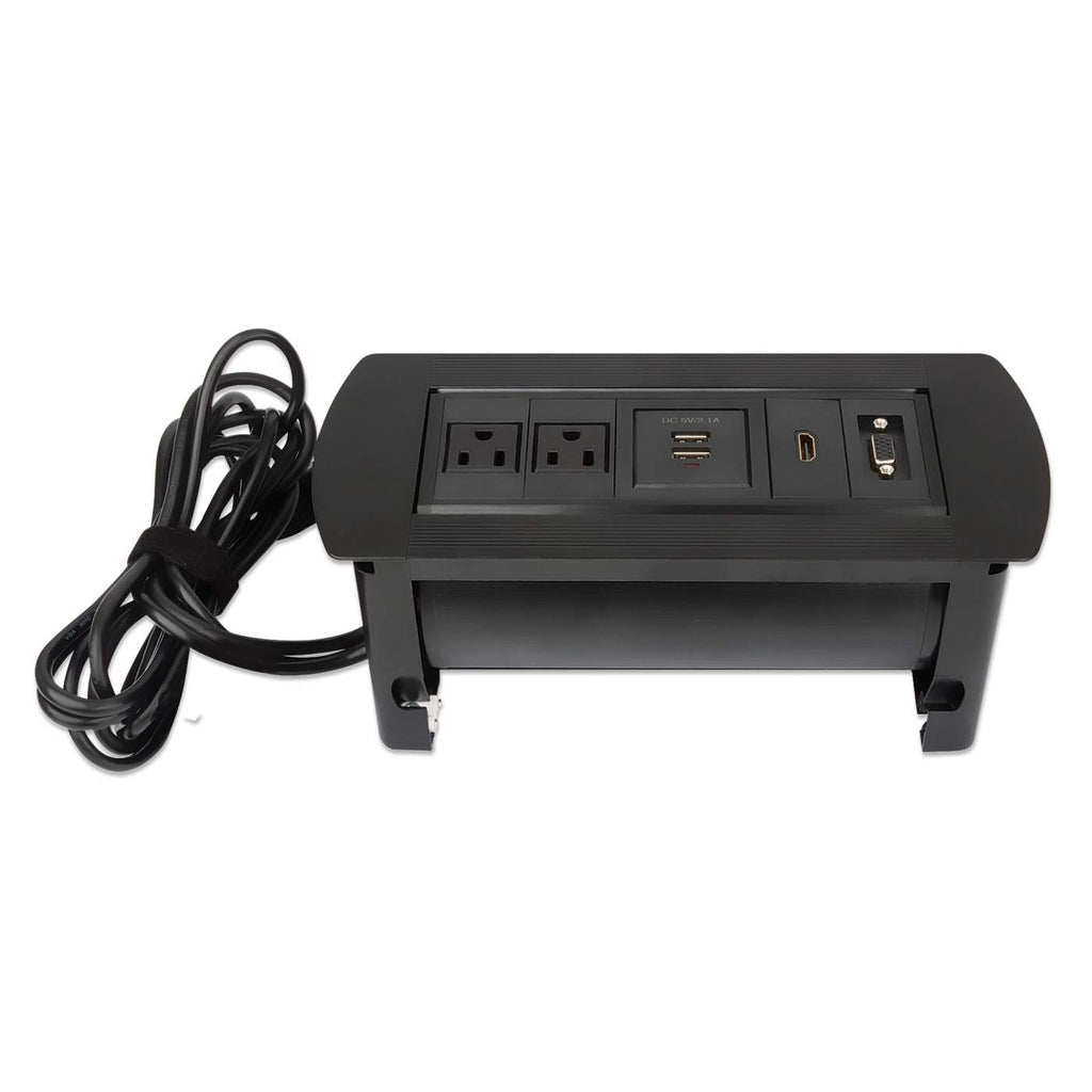 Caja de Conexión Manhattan para Mesa con Enchufe USB/HDMI/VGA Color Negro