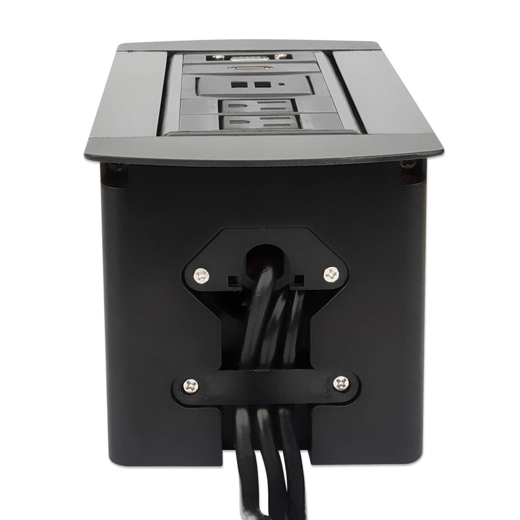 Caja de Conexión Manhattan para Mesa con Enchufe USB/HDMI/VGA Color Negro