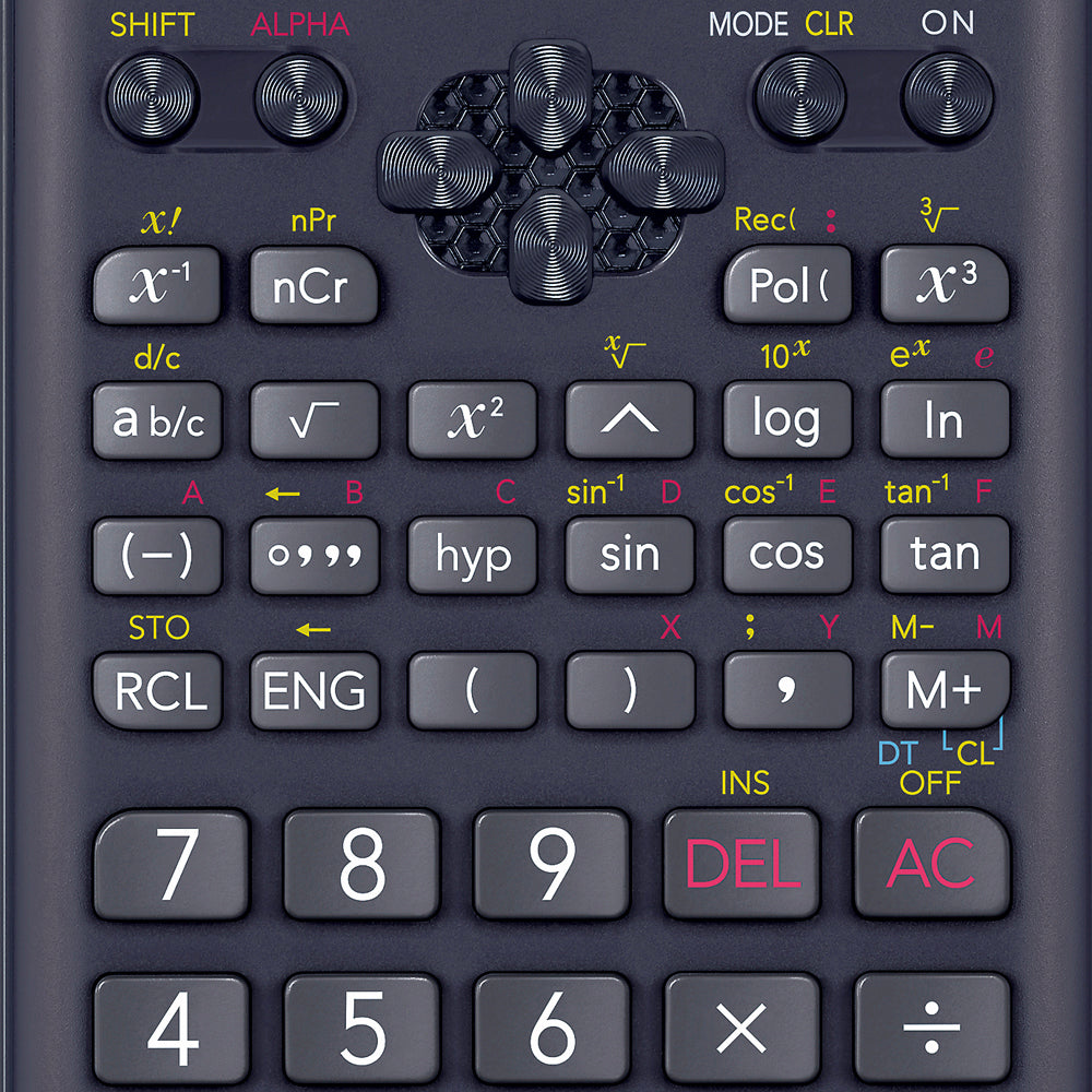 Calculadora Cientifica Casio 240 funciones FX-82MS-2 para primaria y secundaria negro 2 lineas de visualizacion SVPAM