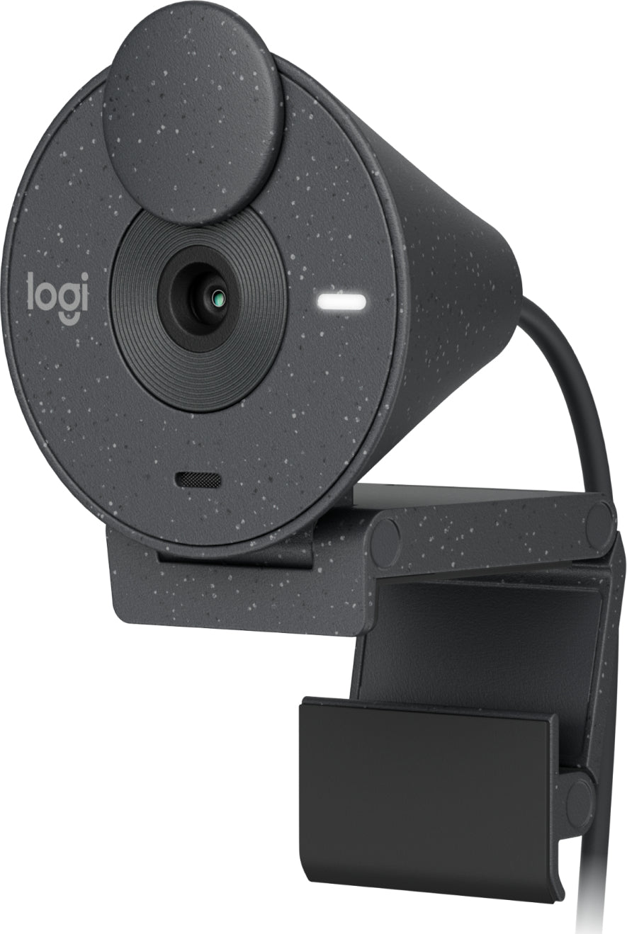 Cámara Web Logitech Brio 300 1080p USB-C con Corrección Iluminación Automática Micrófono Color Grafito