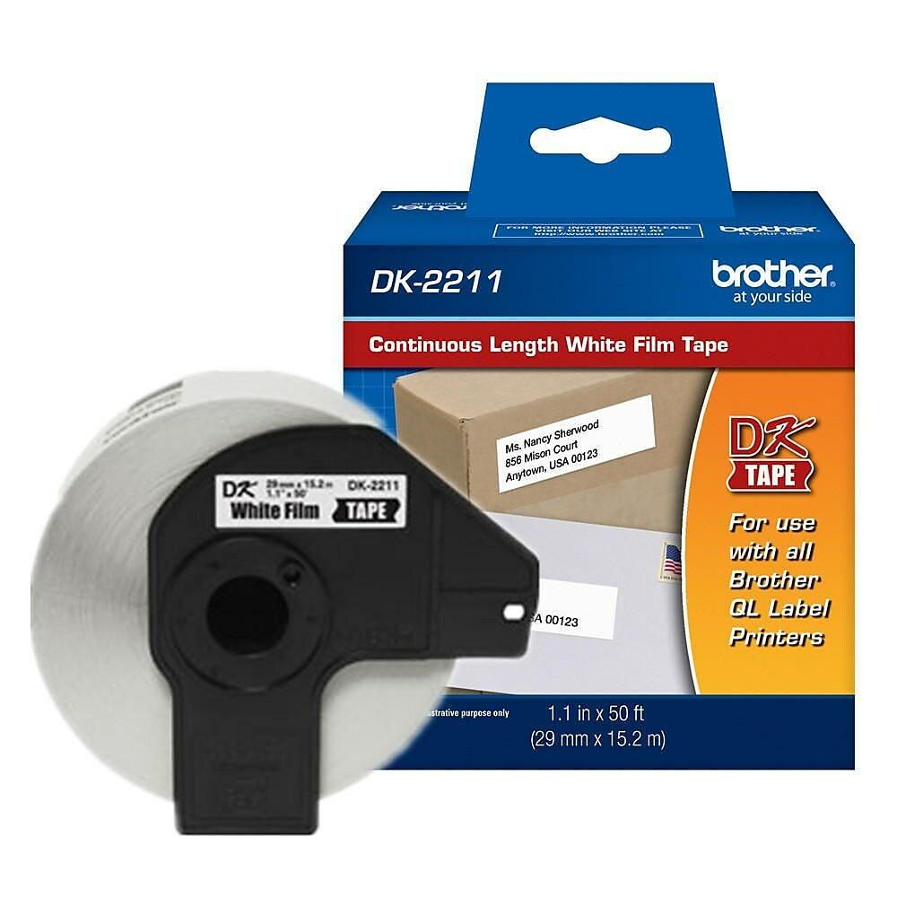 Cinta Etiquetadora Brother DK2211 Papel Plástico Negro sobre Blanco Longitud Continua 29mmx15.2 m