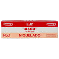 Clip Niquelado Baco #1 Paquete con 10 Cajas con 100 Clips con u