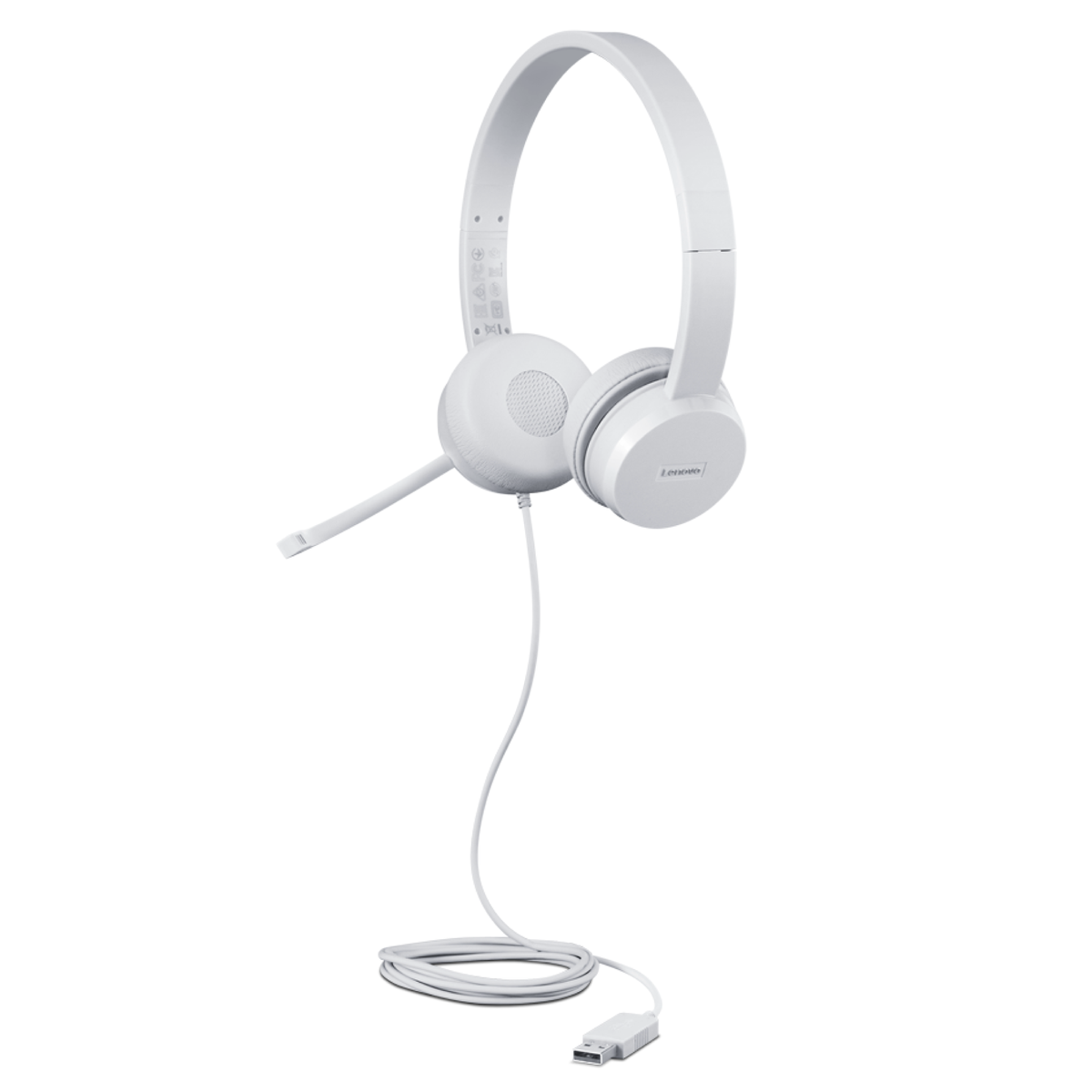 Diadema Alámbrica Lenovo 110 USB Color Nube Gris