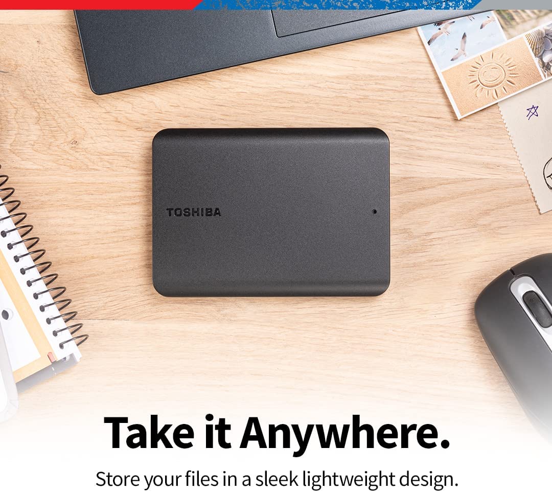 Disco Duro Externo Toshiba Canvio Basics 1TB 2.5" USB 3.0 Color Negro para Windows y Mac