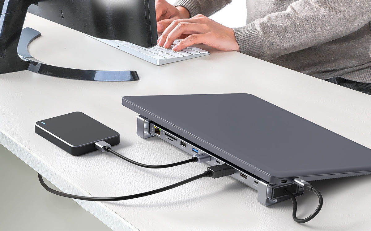 Docking USB-C Manhattan 10 ptos con MST 2xHDMI 3xUSB-A USB-C PD RJ45 SD-micro SD
