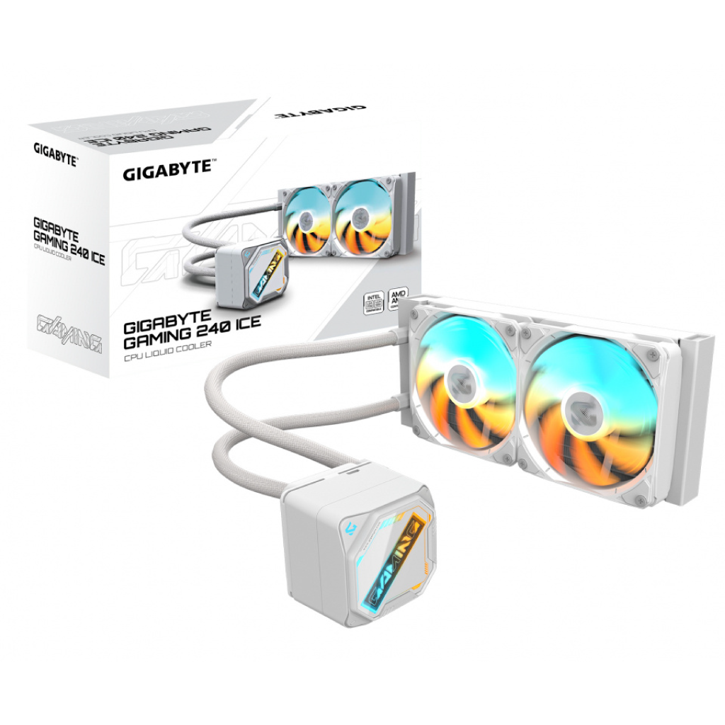 Enfriamiento Líquido Gigabyte GAMING 240 ICE 2x120mm hasta 2200RPM Blanco 1851/1700/115X/1200/AM5/AM4