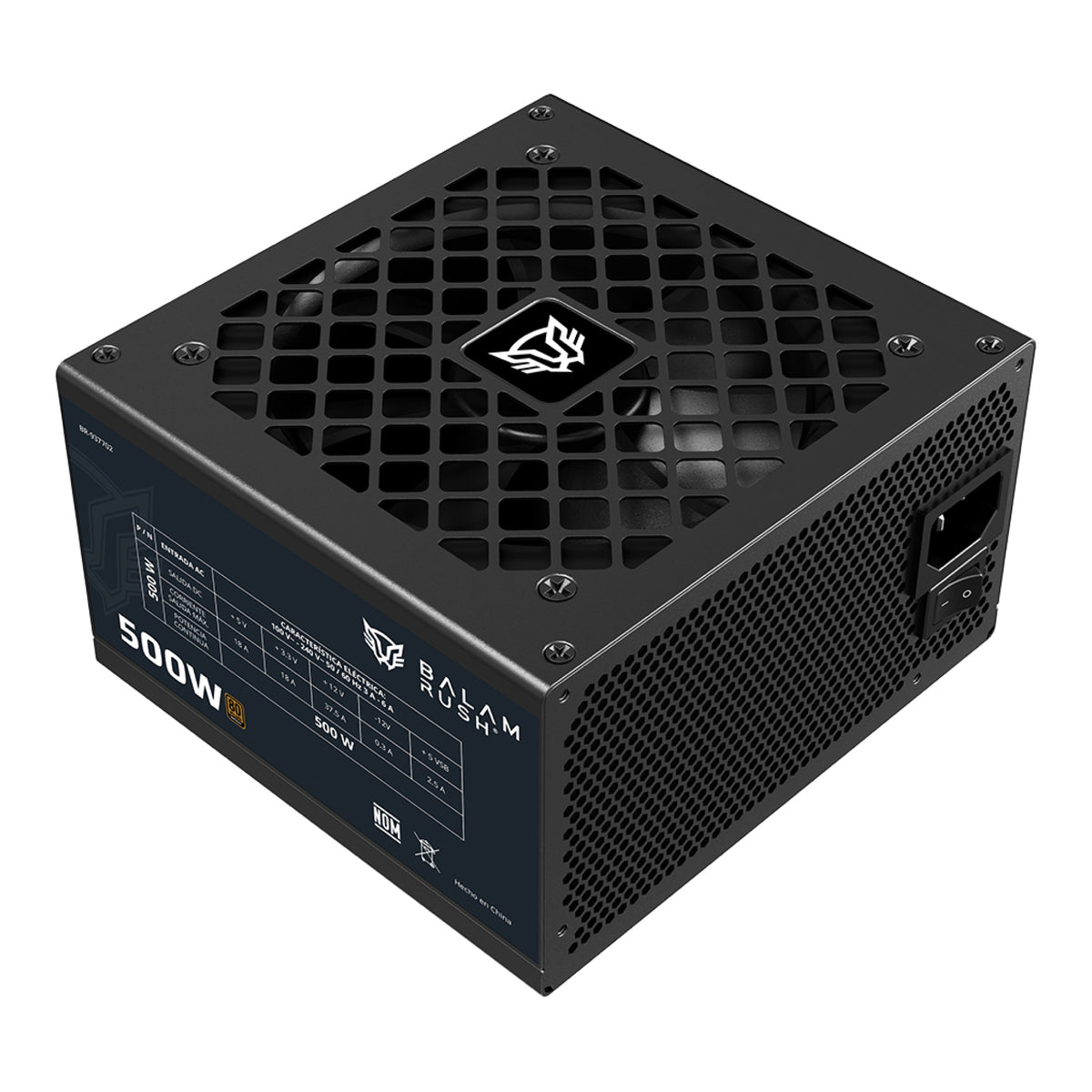 Fuente de Poder Balam Rush GR Burst GR500B Legend SeriesATX 500W 80 Plus Bronze No Modular Negro
