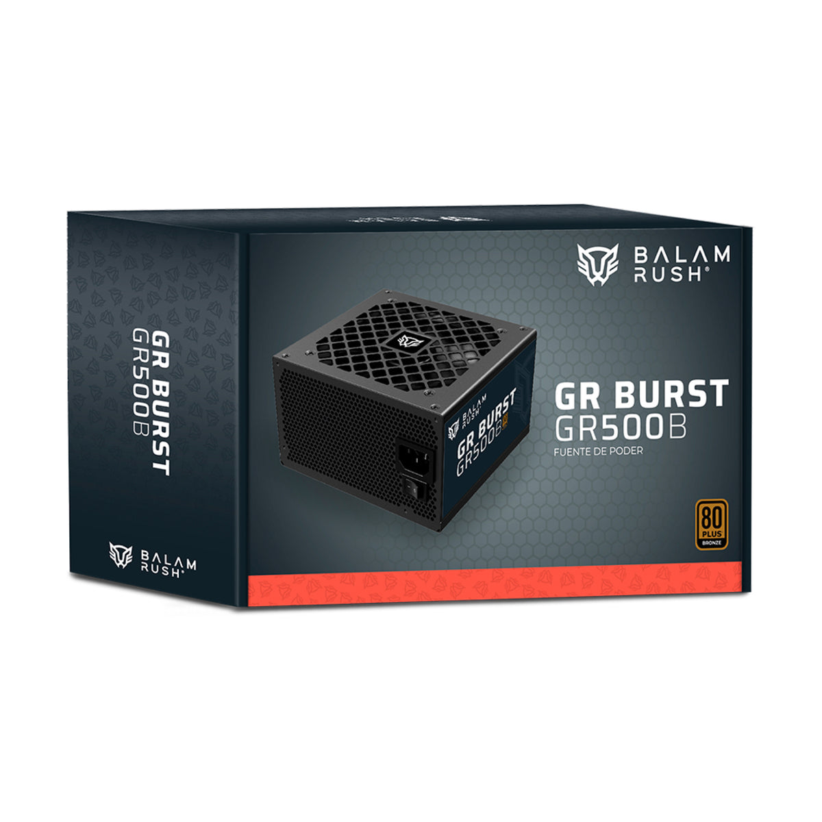 Fuente de Poder Balam Rush GR Burst GR500B Legend SeriesATX 500W 80 Plus Bronze No Modular Negro