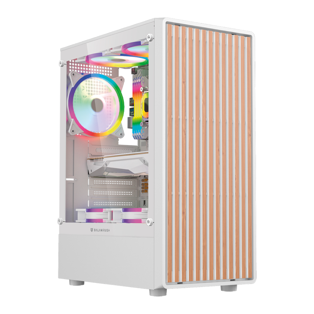 Gabinete Gamer Balam RushCompact Media Torre Dragonfly Wood GM580 Balam Rush / Blanco