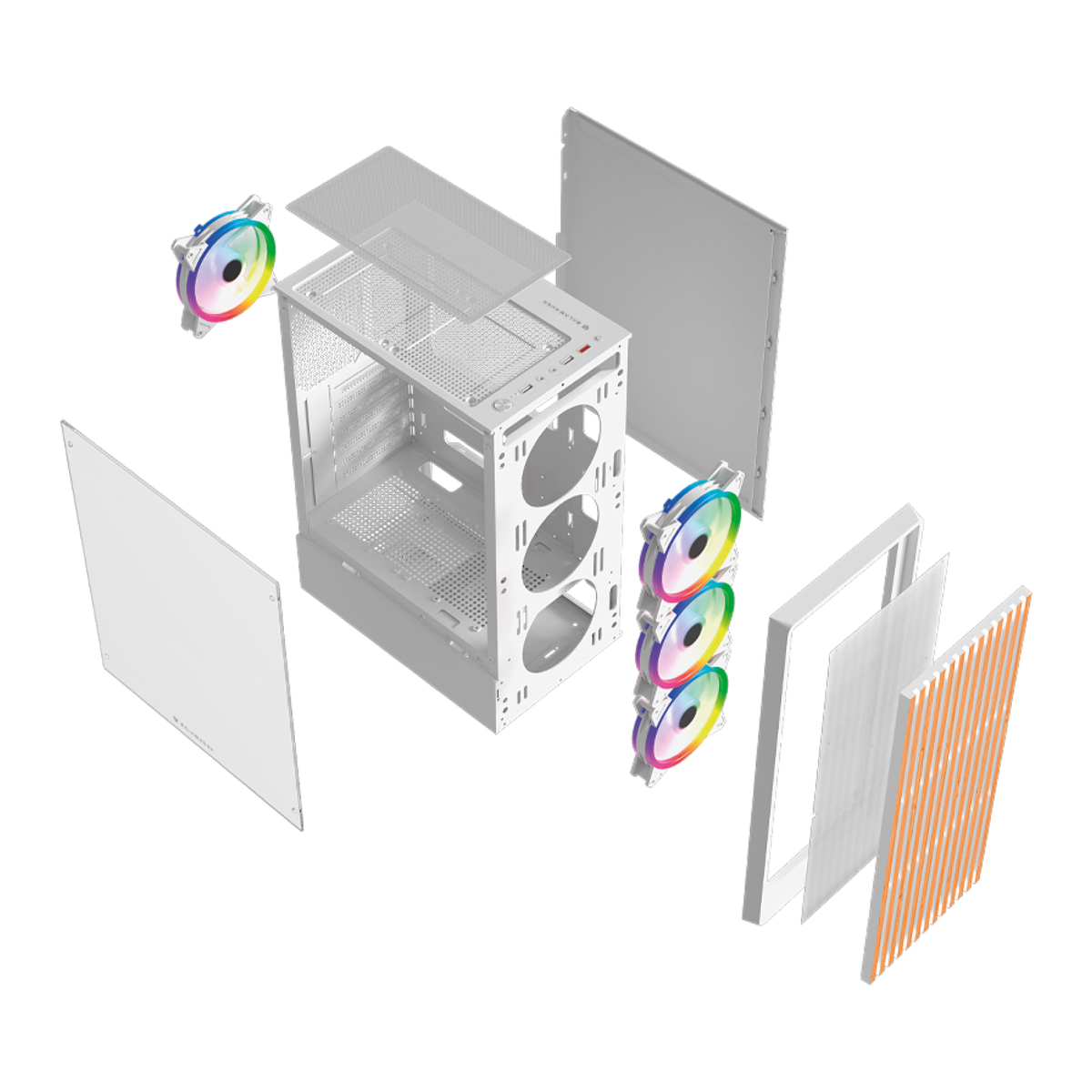 Gabinete Gamer Balam RushCompact Media Torre Dragonfly Wood GM580 Balam Rush / Blanco