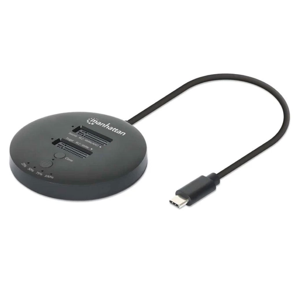 Gabinete QuickDock Manhattan USB-C 2ptos SSD M.2 NVMe