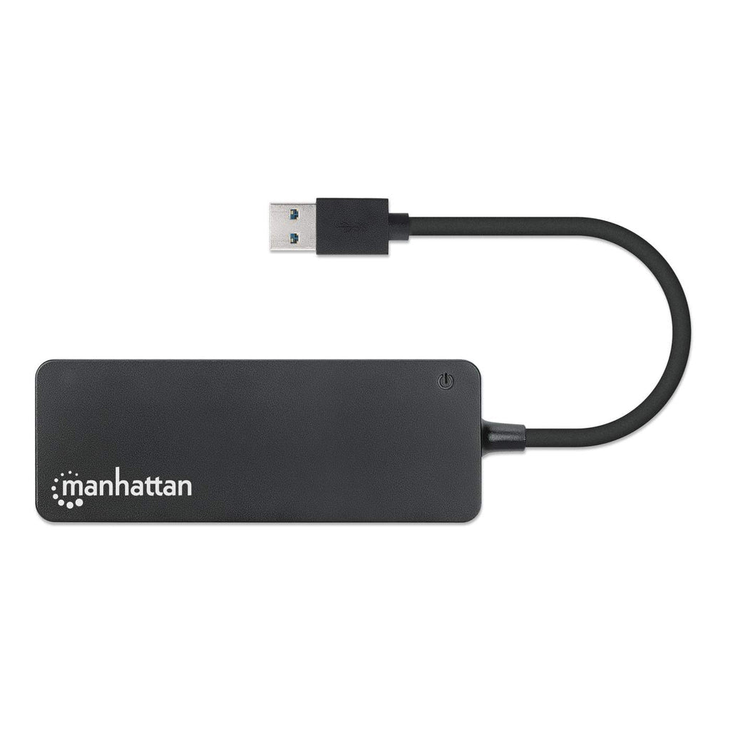 Hub Manhattan USB 3.2 Gen1 4 Puertos USB-A Color Negro