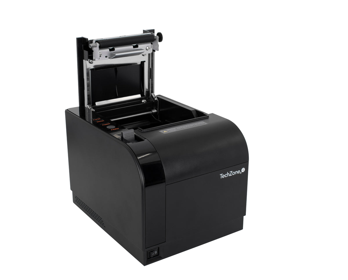 Impresora Térmica Techzone TZBE301 80mm Vel 300mm/s 203dpi USB/Serial/RJ45/RJ11 Cortador Automático 1 Año Garantía