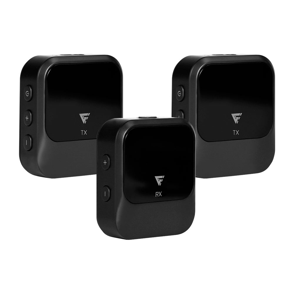 Kit 2 Micrófonos Vorago Lavalier Game Factor MCL650 USB C 2.4GHZ Ultra Baja Lat Canc de Ruido Negro