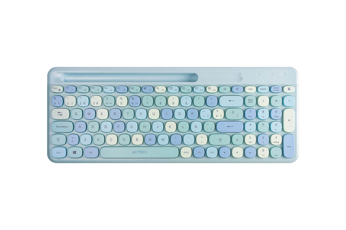 Kit Teclado y Mouse Acteck Creator Chic Colors MK470 Inalámbrico 2xBaterías AAA Incluidas Color Azul