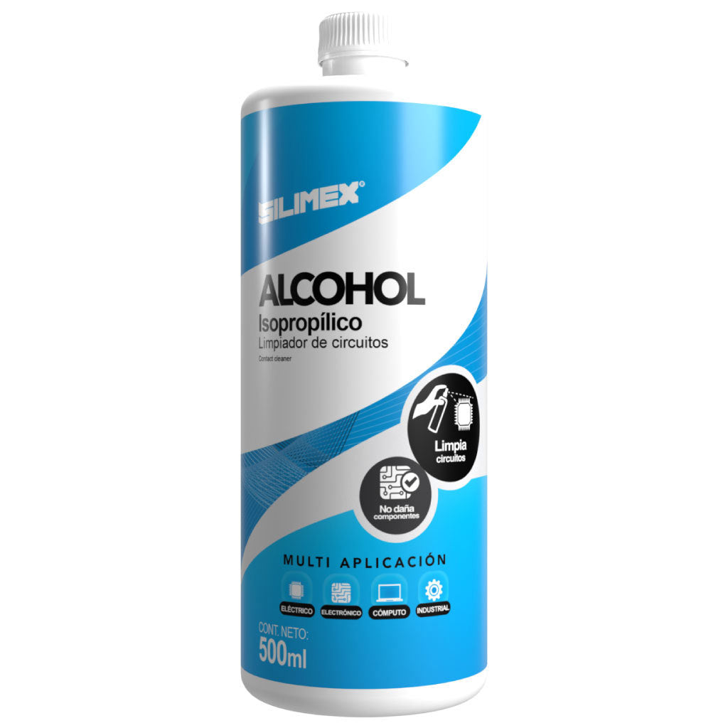 Limpiador De Circuitos Alcohol Isopropílico Silimex Al 99.7% Iso Pro 500ml