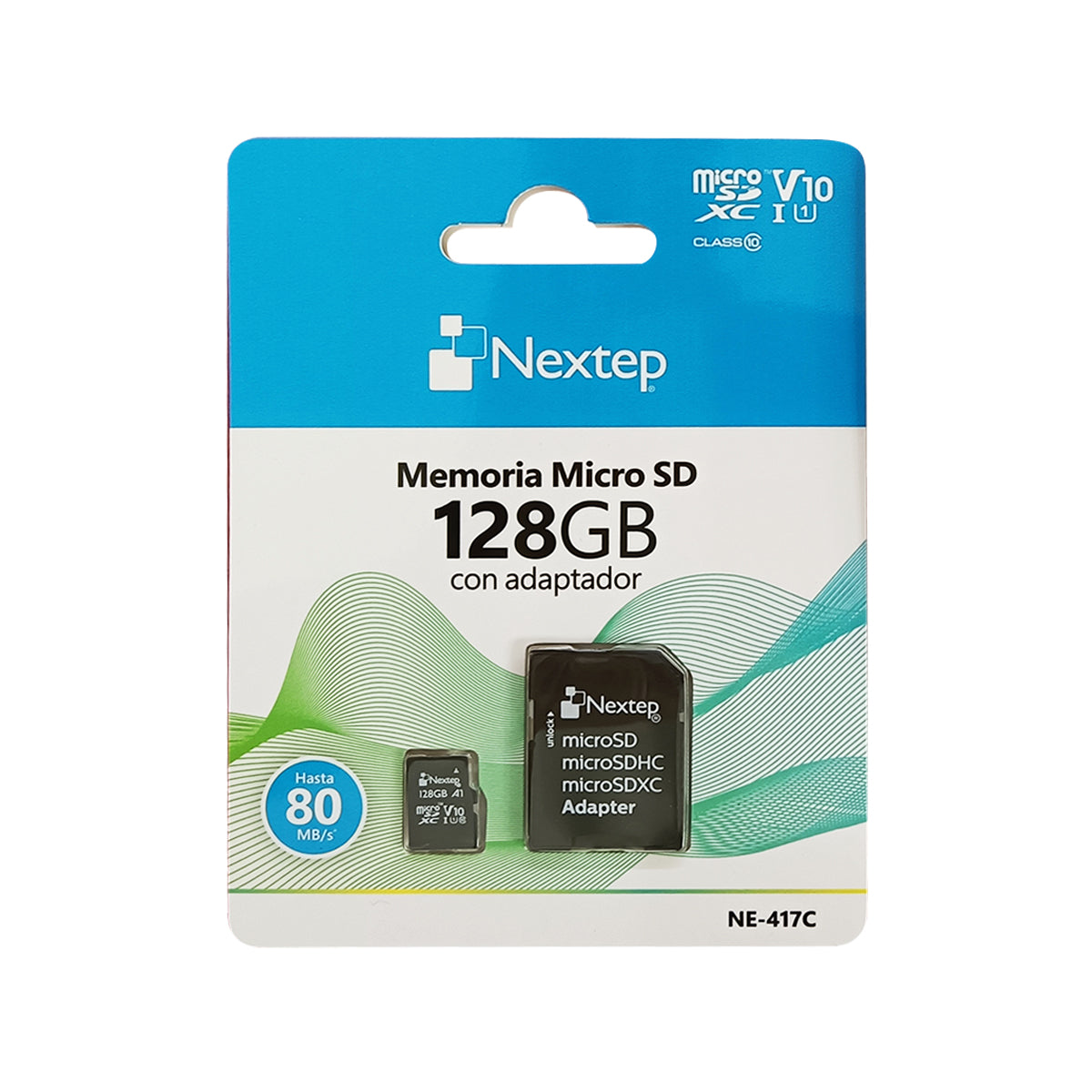 Memoria Micro SD Nextep Clase 10 UHS U1 con Adaptador — 128 GB
