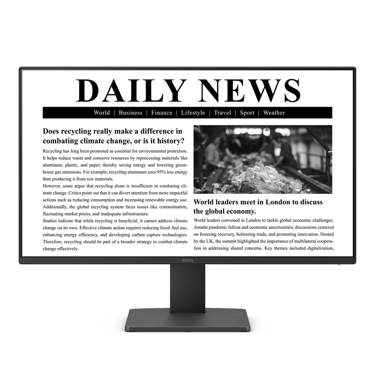 Monitor BenQ 23.8" GW2491 Full HD Resolución 1920x1080 Panel IPS Eye care HDMI/DisplayPort