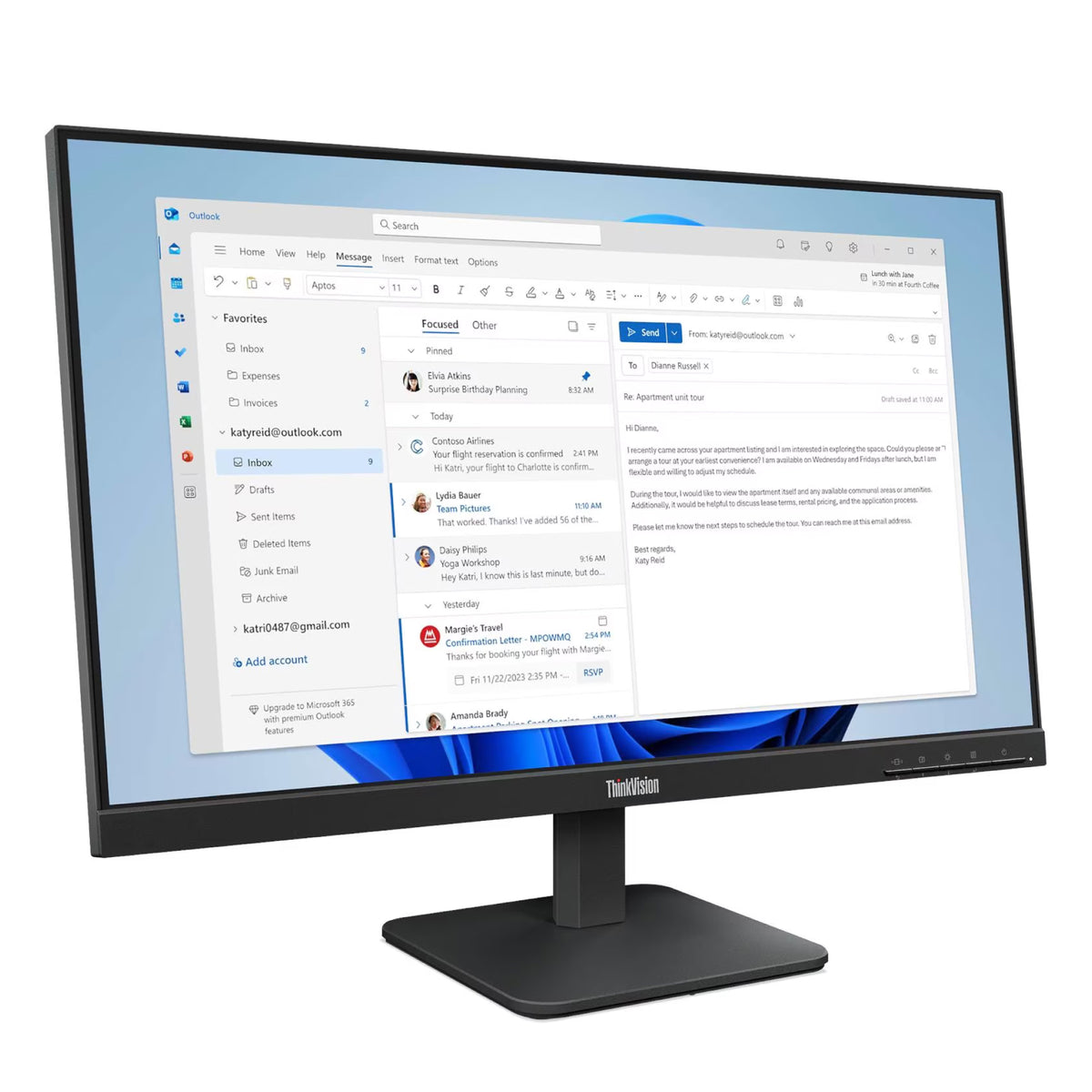 Monitor Lenovo ThinkVision S24-4e 23.8" WLED 1920x1080 HDMI/VGA