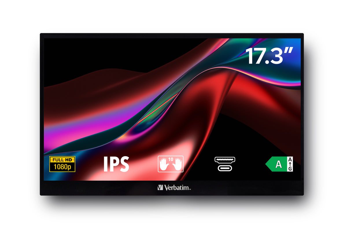 Monitor Verbatim 17.3" Touch Portátil Full HD 1080p Resolución 1920x1080