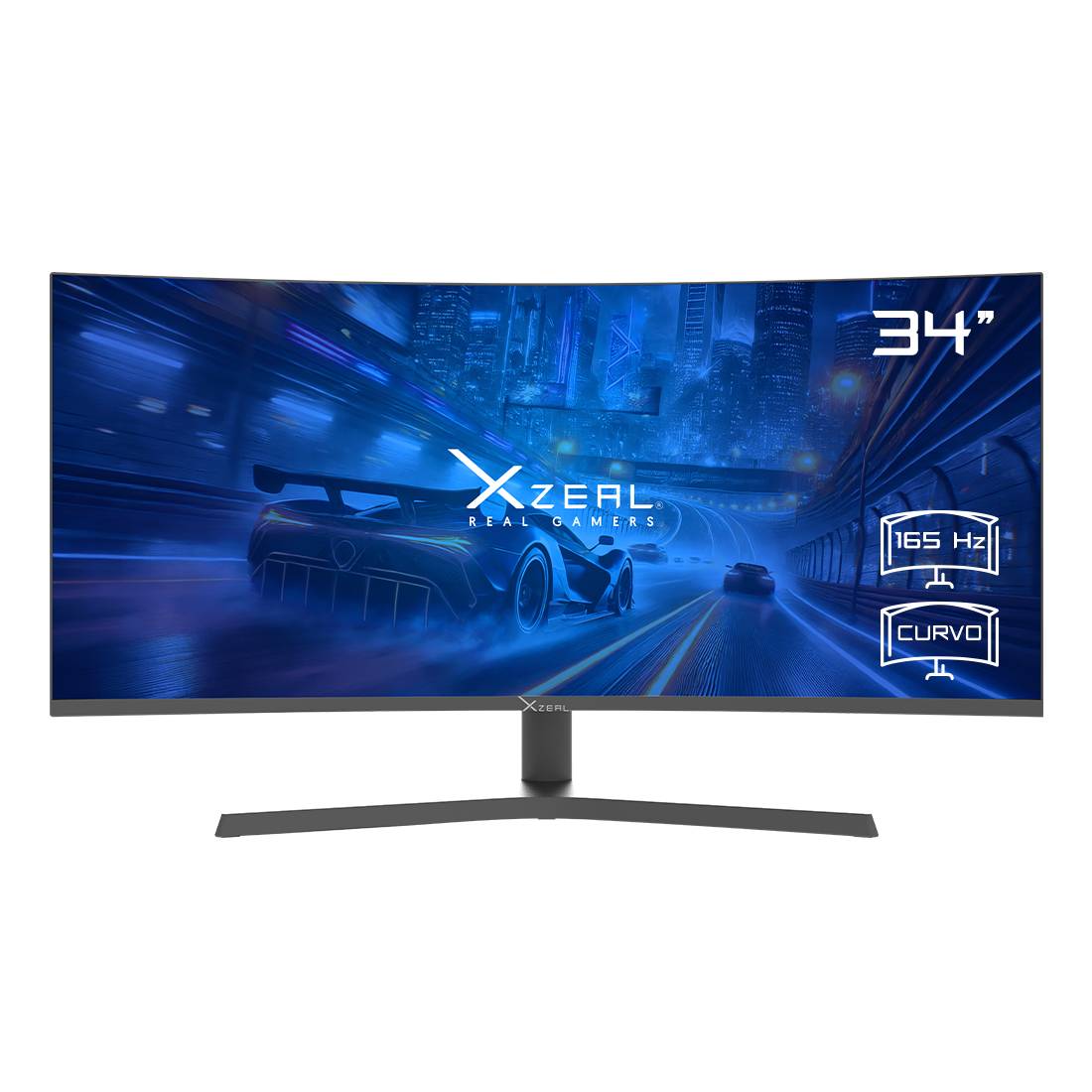 Monitor Xzeal 34" Gaming Curvo XZ6010-1 Resolución de 3440x1440p 165Hz 4ms Color Negro