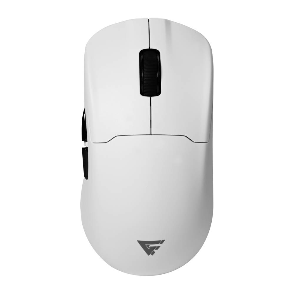 Mouse Game Factor MOW800 Inalámbrico Wireless 2.4G BT Pixart 3395 26.000 DPI 4K HZ Base RGB Ultra Ligero 56G — Blanco