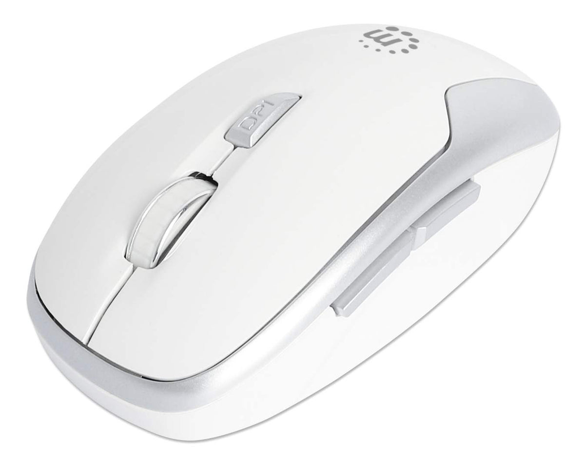 Mouse Óptico Inalámbrico Manhattan 6 botones Diestro 2.4G Blanco