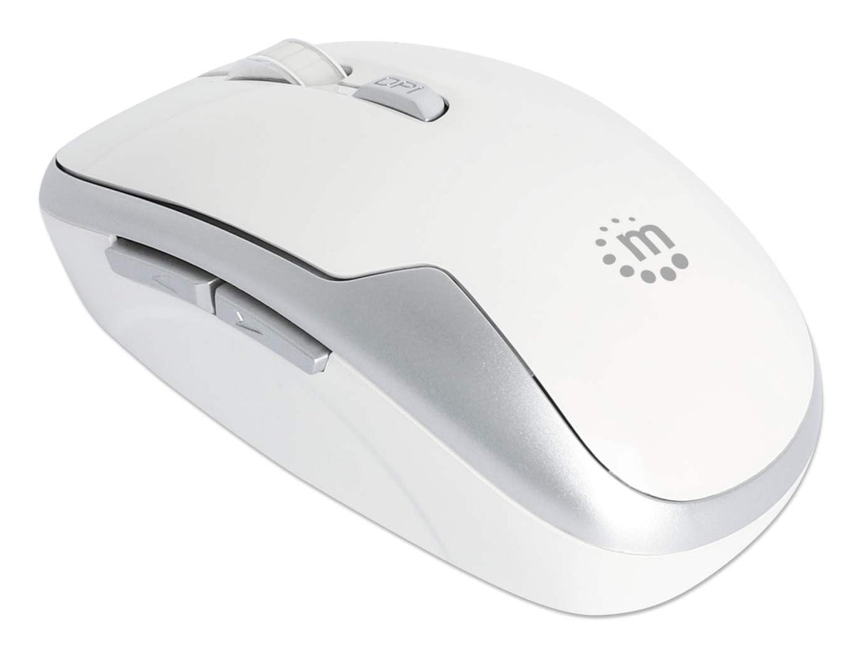 Mouse Óptico Inalámbrico Manhattan 6 botones Diestro 2.4G Blanco