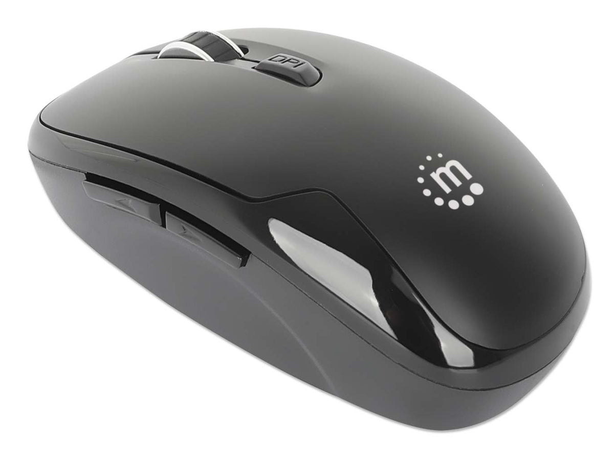 Mouse Óptico Manhattan Inalámbrico 6 botones Diestro 2.4G Negro