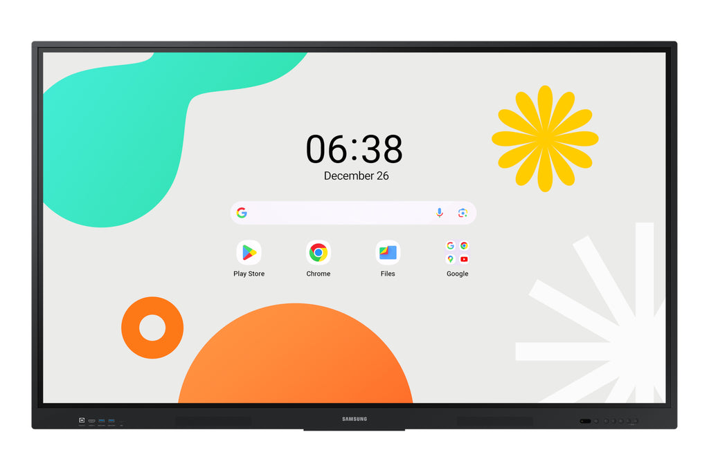 Pantalla Samsung 65" Interactiva WAF 40 Multi Touch Android OS 14 UHD Resolución 3840x2160 400 Nits